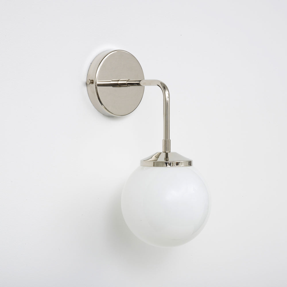 Bold as Brass Wall Light - Opal Glass Shade