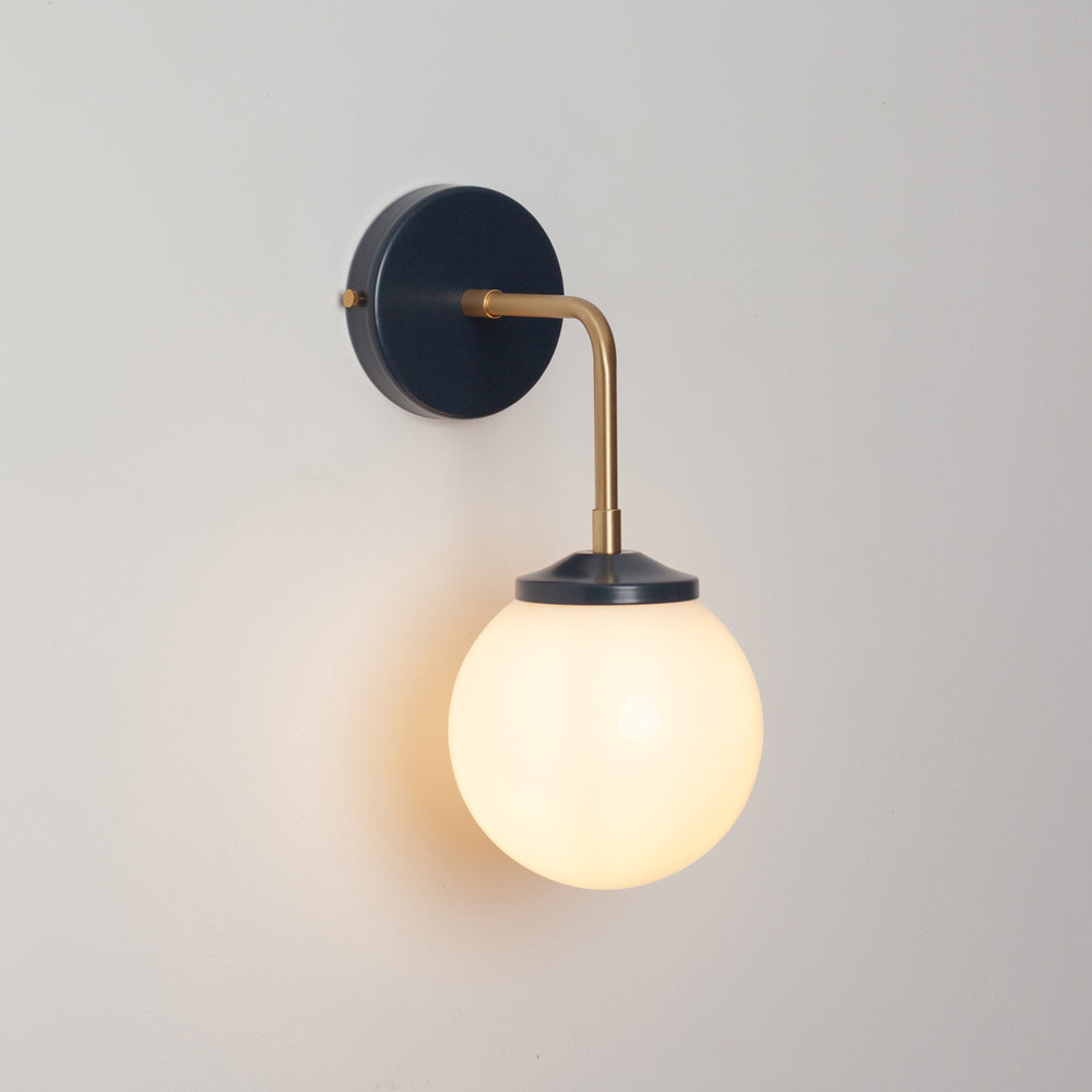 Bold as Brass Wall Light - Opal Glass Shade