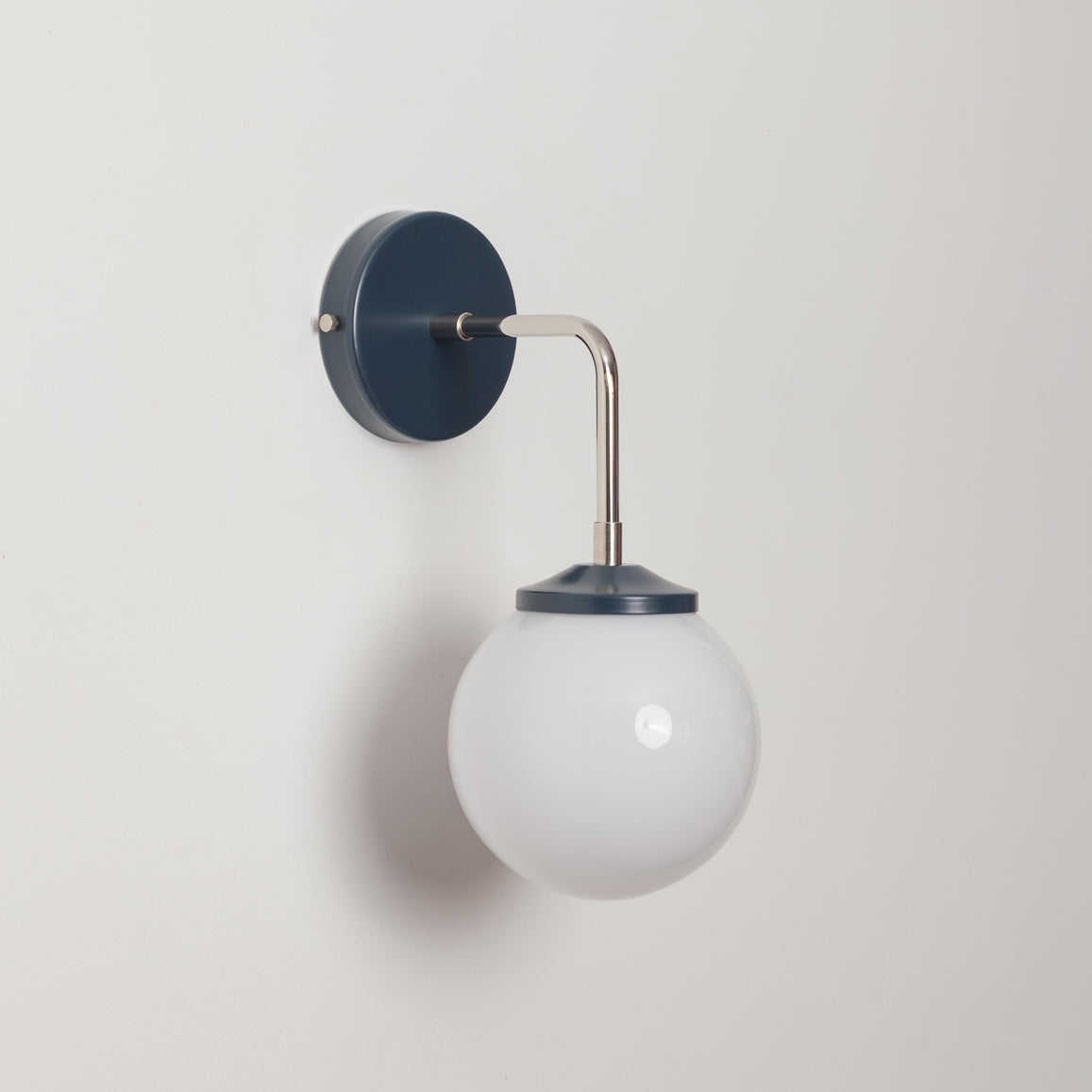 Bold as Brass Wall Light - Opal Glass Shade