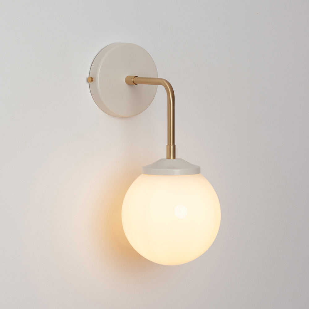 Bold as Brass Wall Light - Opal Glass Shade