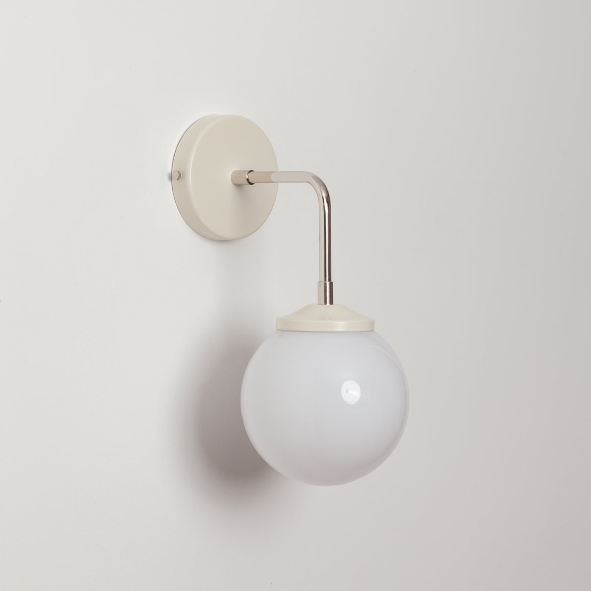 Bold as Brass Wall Light - Opal Glass Shade