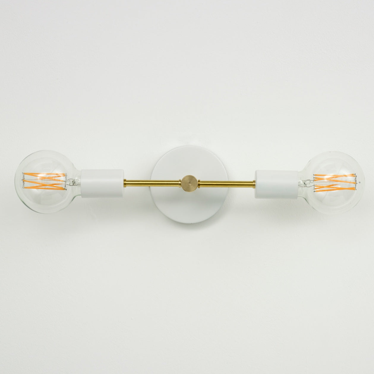 Double Arm Wall Light - White