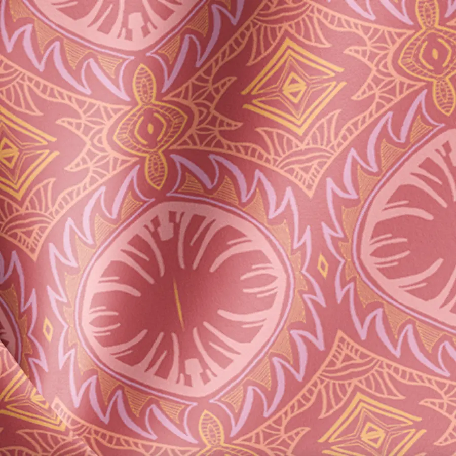 Tribal Palm Blush Velvet - The Print Bug