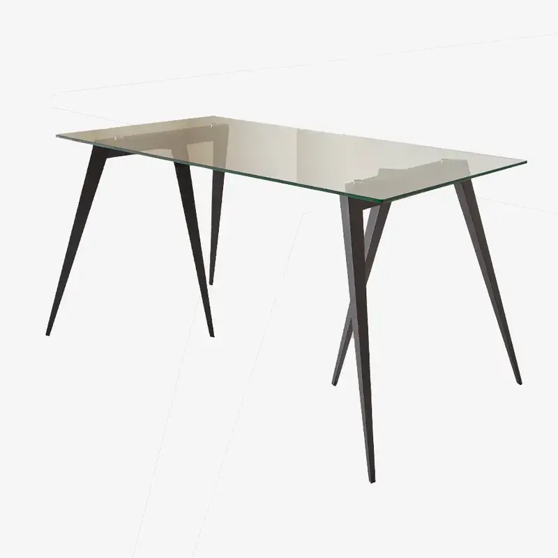 Compass Trestle Desk with Glass Top