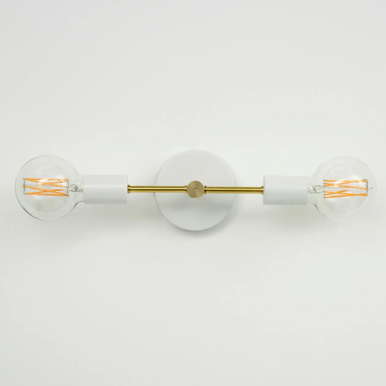 Double Arm Wall Light - White