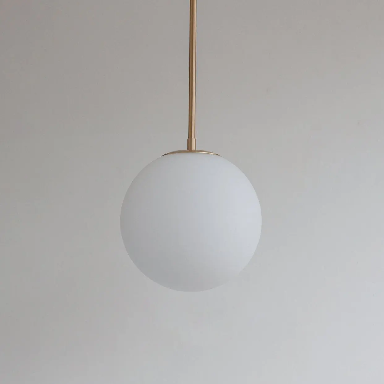 Large Matt Opal Globe Stemmed Pendant