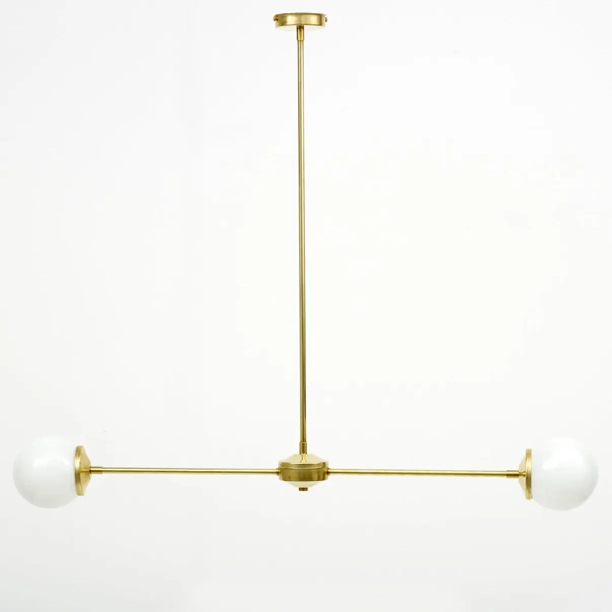 T-Bar Opal Glass Chandelier