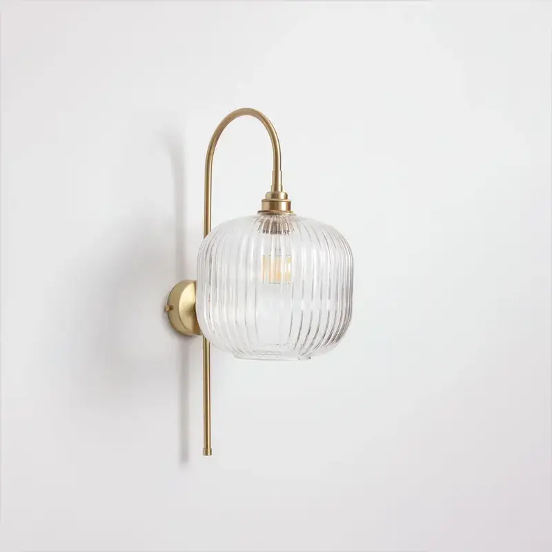 Arch Stemmed Wall light - Clear Reeded Glass