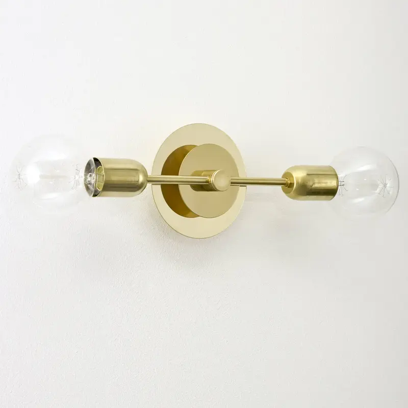 Aureole Double Arm Wall Light - Brass
