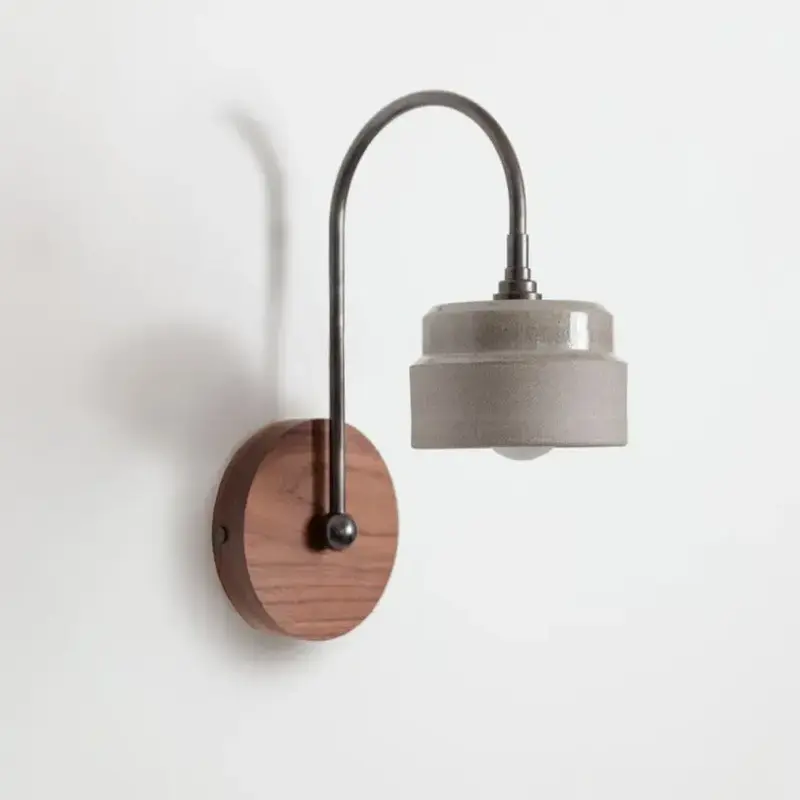 Bex Arch Stemmed Wall light - Ceramic and Hardwood