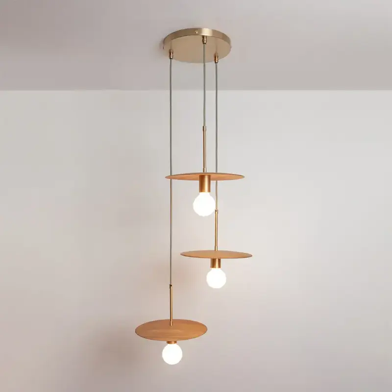 Cara Triple Drop Pendant - Hardwood