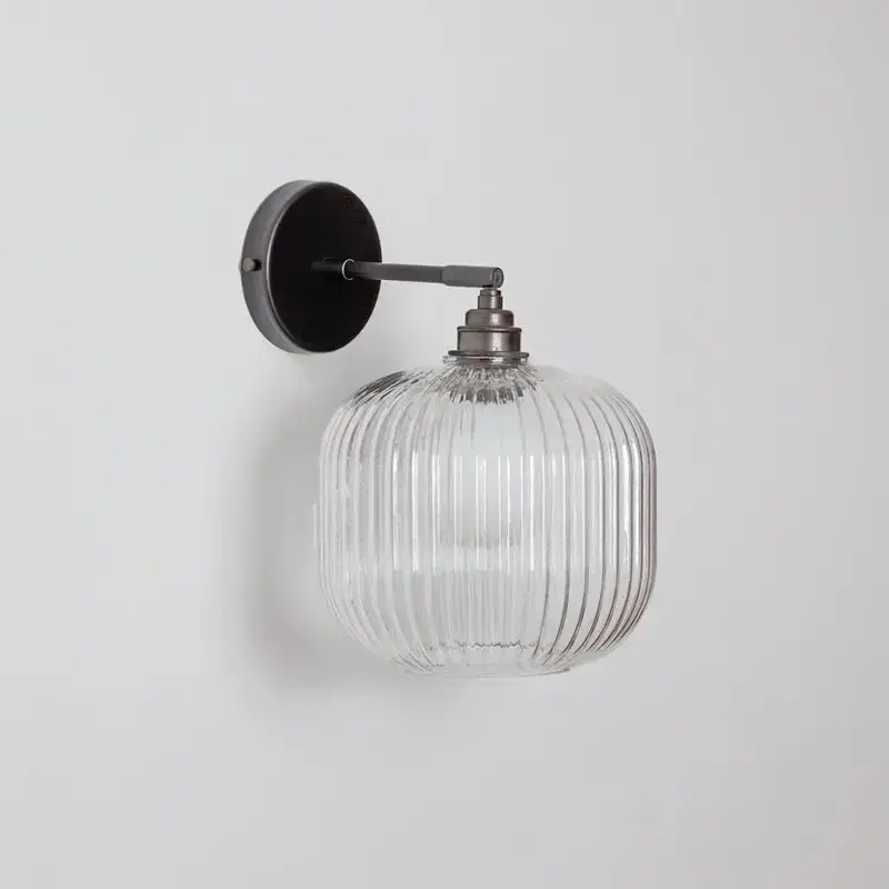 Clear Reeded Glass Wall Light