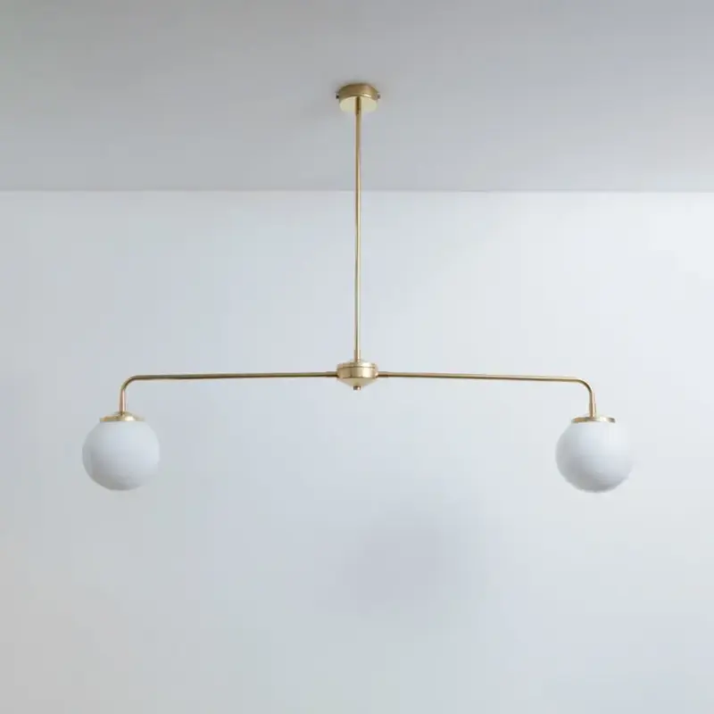 Diner T-Bar Opal Glass Chandelier