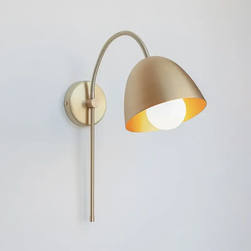 Flexi Neck Swing Arm Wall Light - Brass
