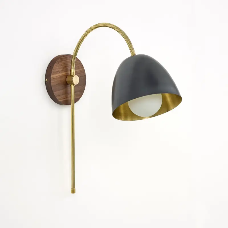 Flexi Neck Swing Arm Wall Light - Hardwood