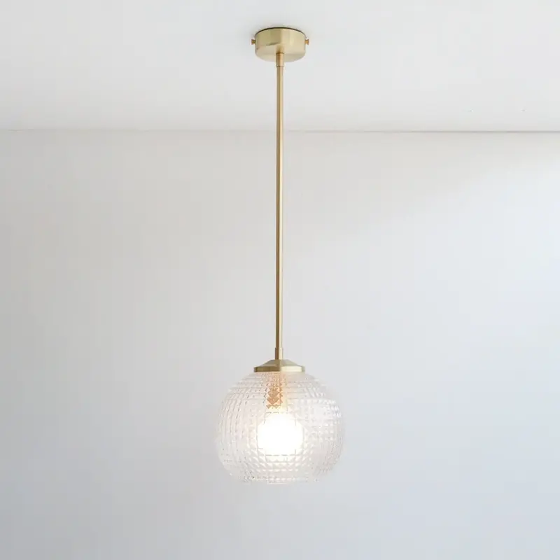 Large Diamond Glass Stemmed Pendant Light