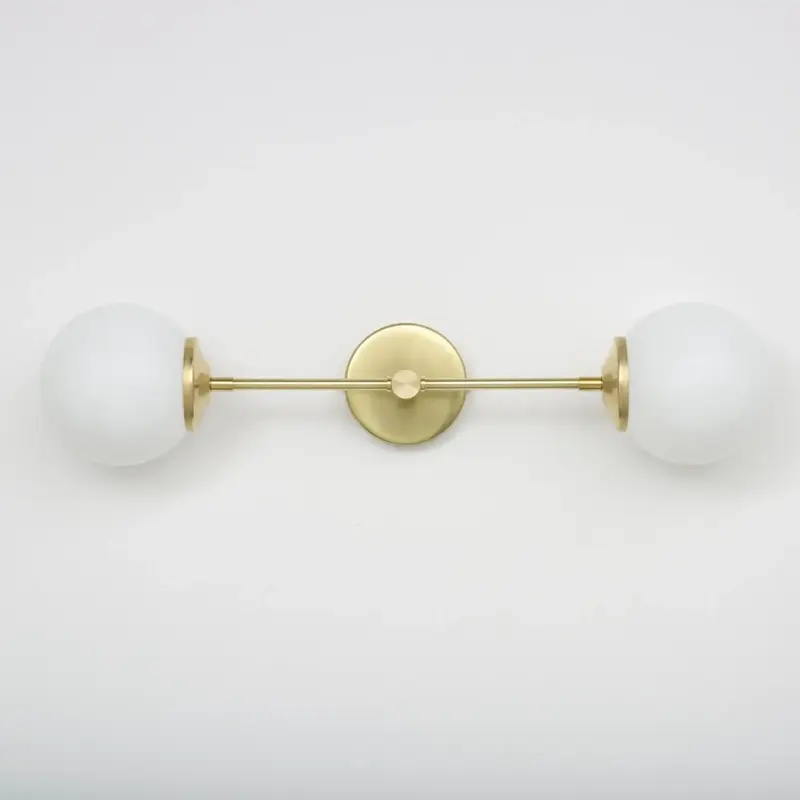 Opal Glass Double Arm Wall Light