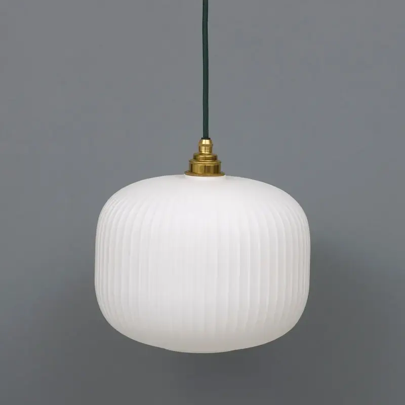 Opal Reeded Glass Pendant Light