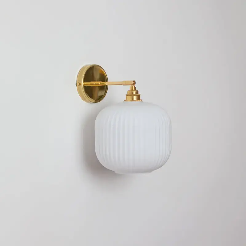 Opal Reeded Glass Wall Light