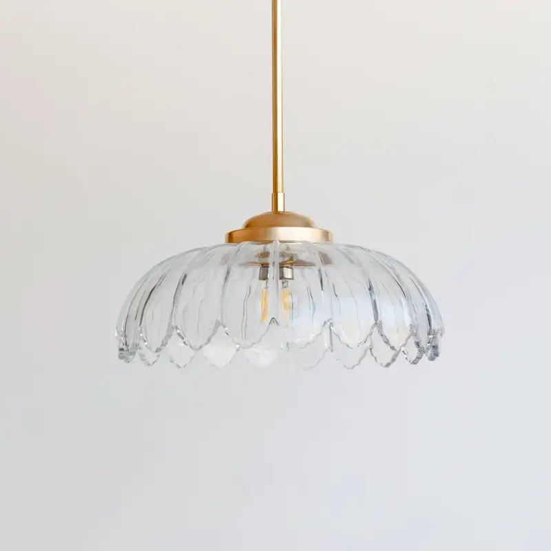 Petal Stemmed Pendant Light - Clear Glass