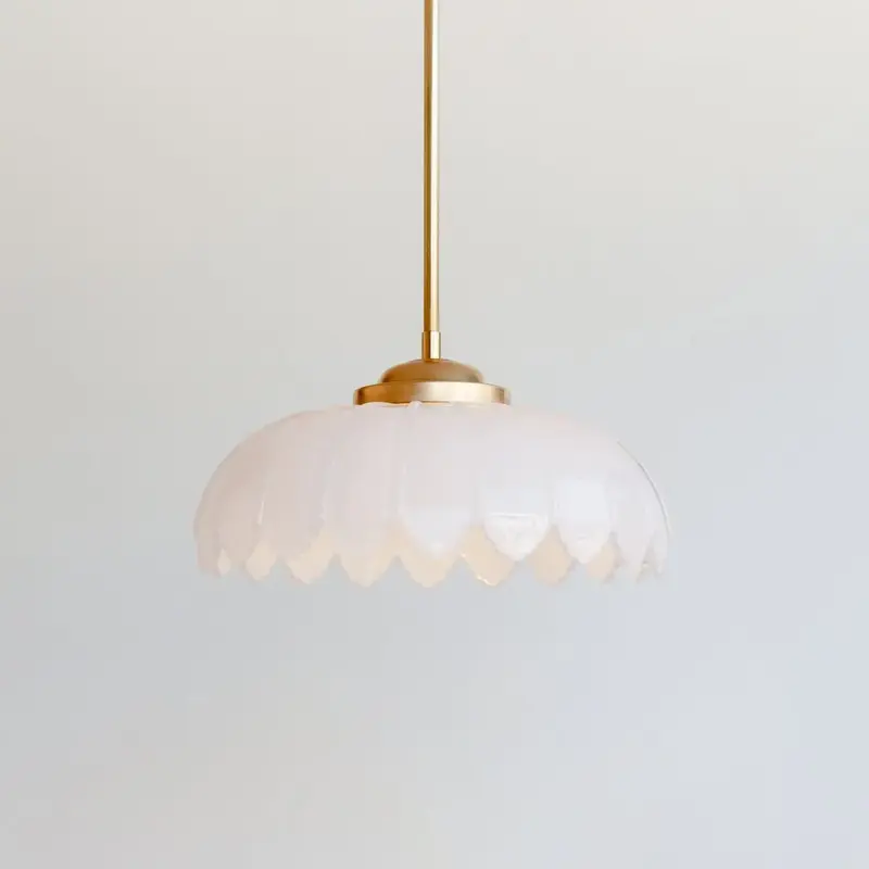 Petal Stemmed Pendant Light - Opal Glass