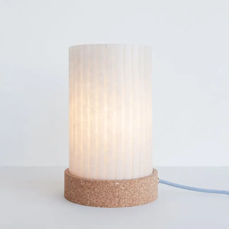 Rian Fluted Table Lamp - Cork
