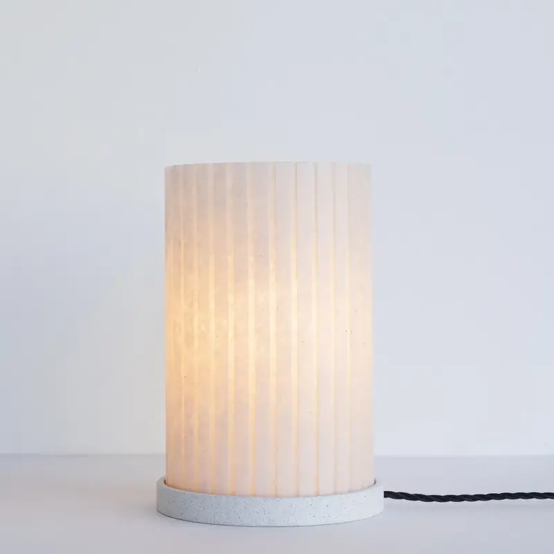 Rian Fluted Table Lamp - Jesmonite