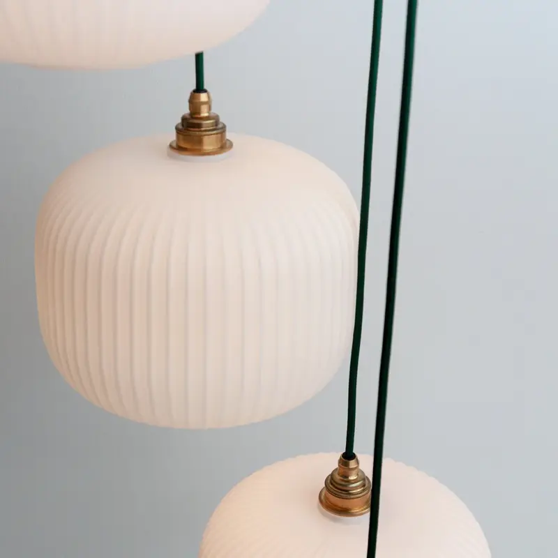 Opal Reeded Five Drop Pendant