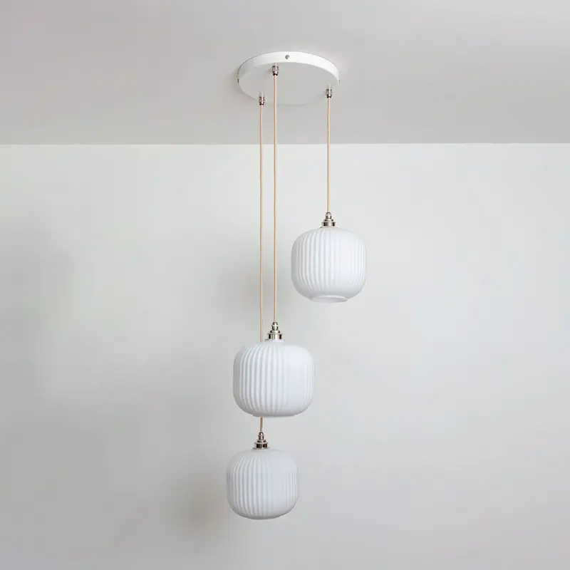 Small Opal Reeded Triple Drop Pendant