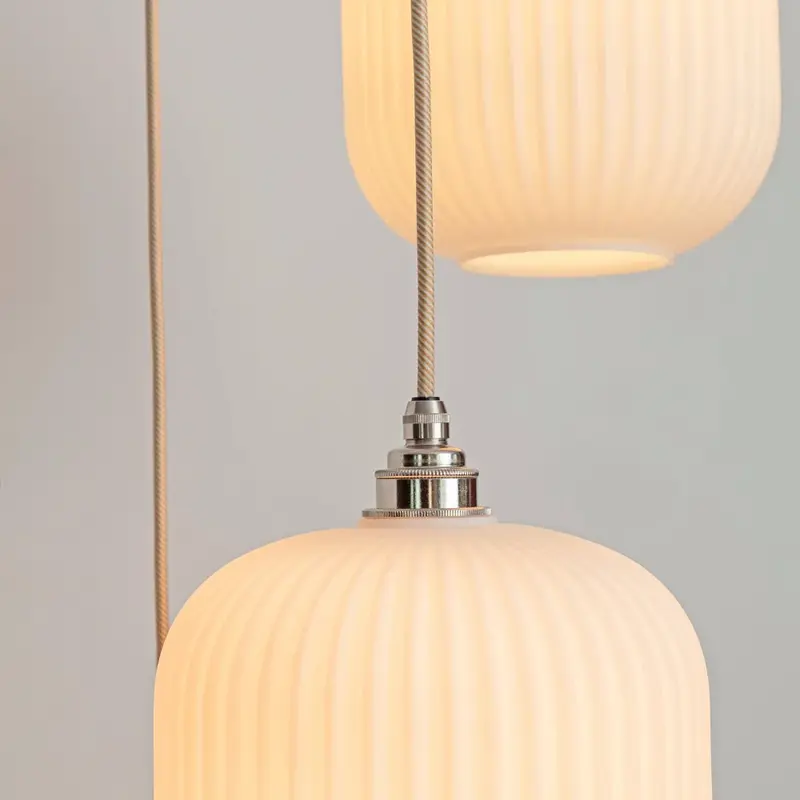 Small Opal Reeded Triple Drop Pendant