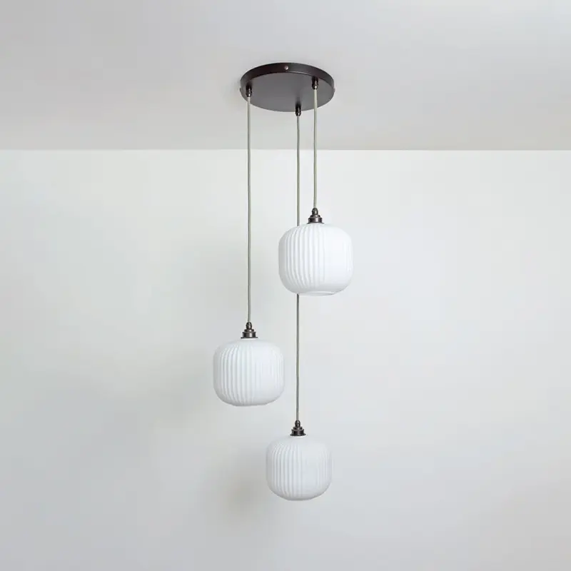 Small Opal Reeded Triple Drop Pendant