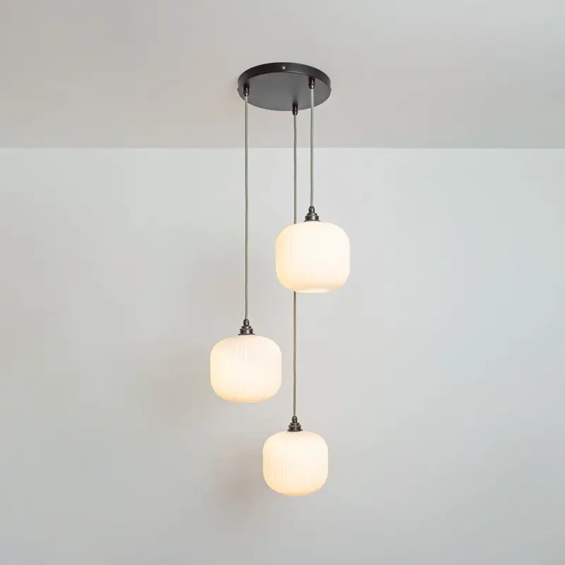 Small Opal Reeded Triple Drop Pendant