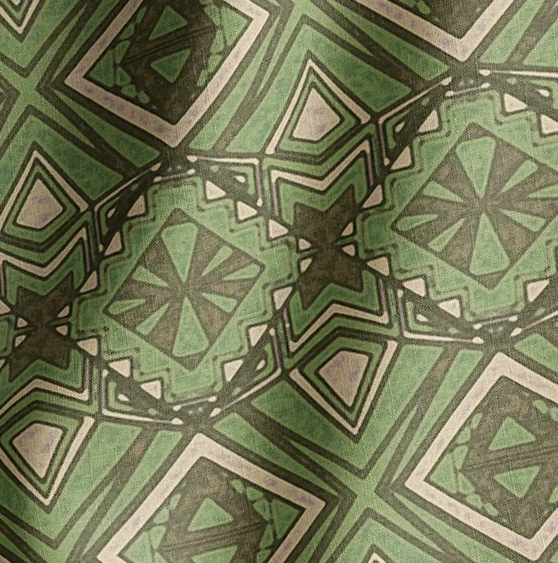 Deco Diamond Juniper Natural Cotton Linen Mix