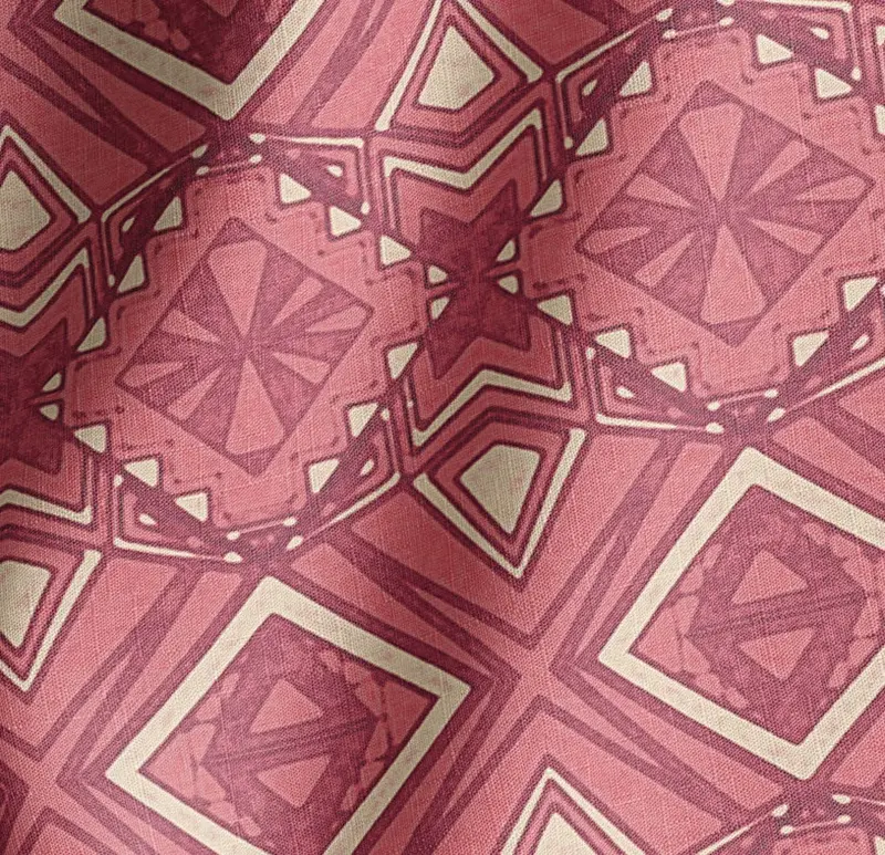 Deco Diamond Rouge Natural Cotton Linen Mix