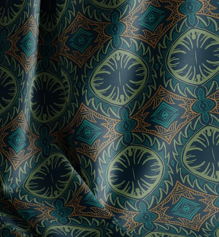 Tribal Palm Darkness Velvet Shimmer