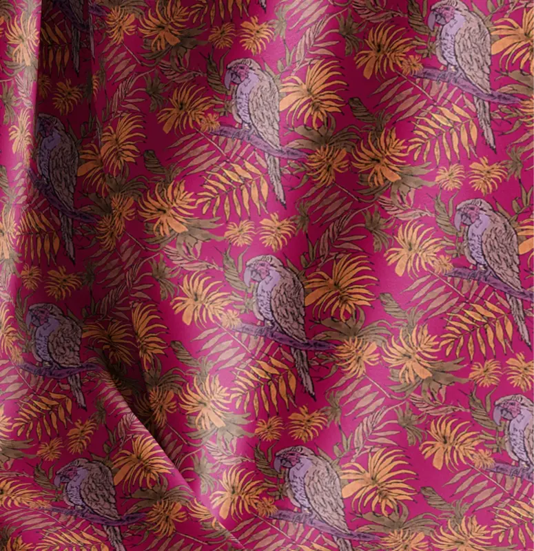 Tropic Parrot Fuchsia Shimmer Velvet