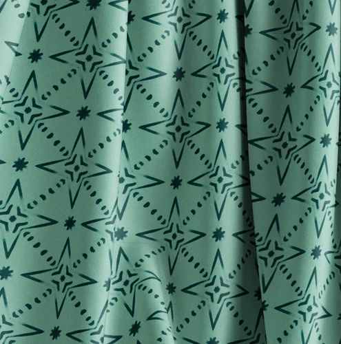 Verdigris Star Natural Cotton Linen Mix