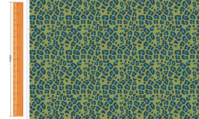 Leopard Lime Natural Cotton Linen Mix