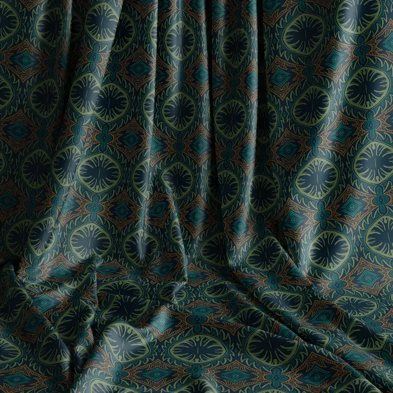 Tribal Palm Darkness Velvet Shimmer