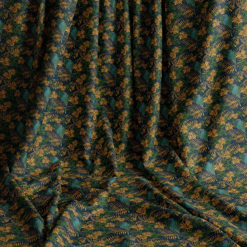 Tropic Darkness Natural Cotton Linen Mix