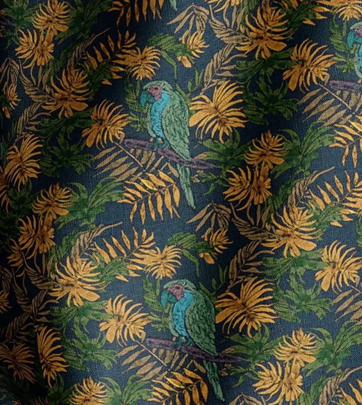 Theprintbug Tropic Darkness Natural Cotton Linen Mix