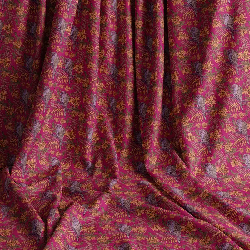 Tropic Fuchsia Natural Cotton Linen Mix