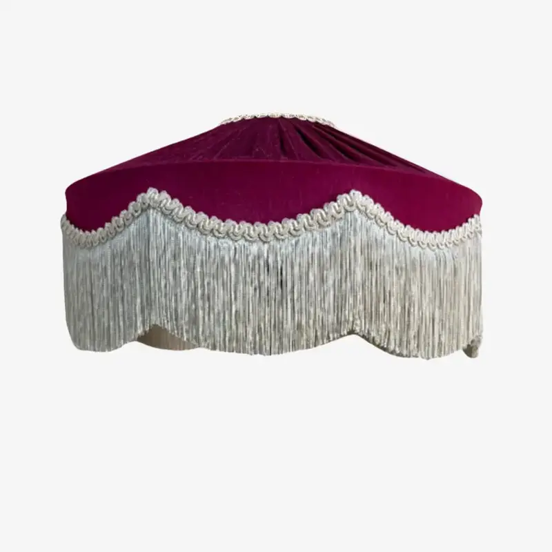 The Peggy Silk Fringed Lampshade Burgundy