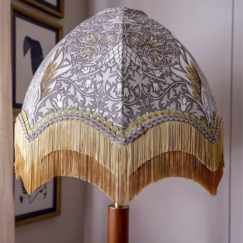 Snakeshead William Morris Lampshade With Tiered Fringe