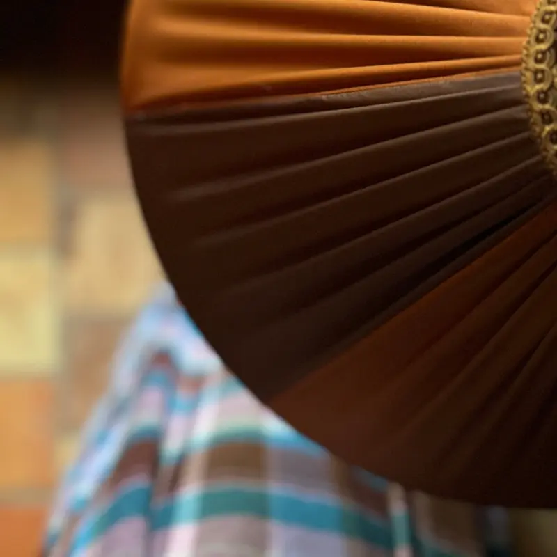 The Stripy Shade Bronze Brown Pleated Lampshade