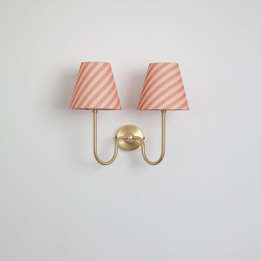 Juno Double Wall Light - Striped Linen