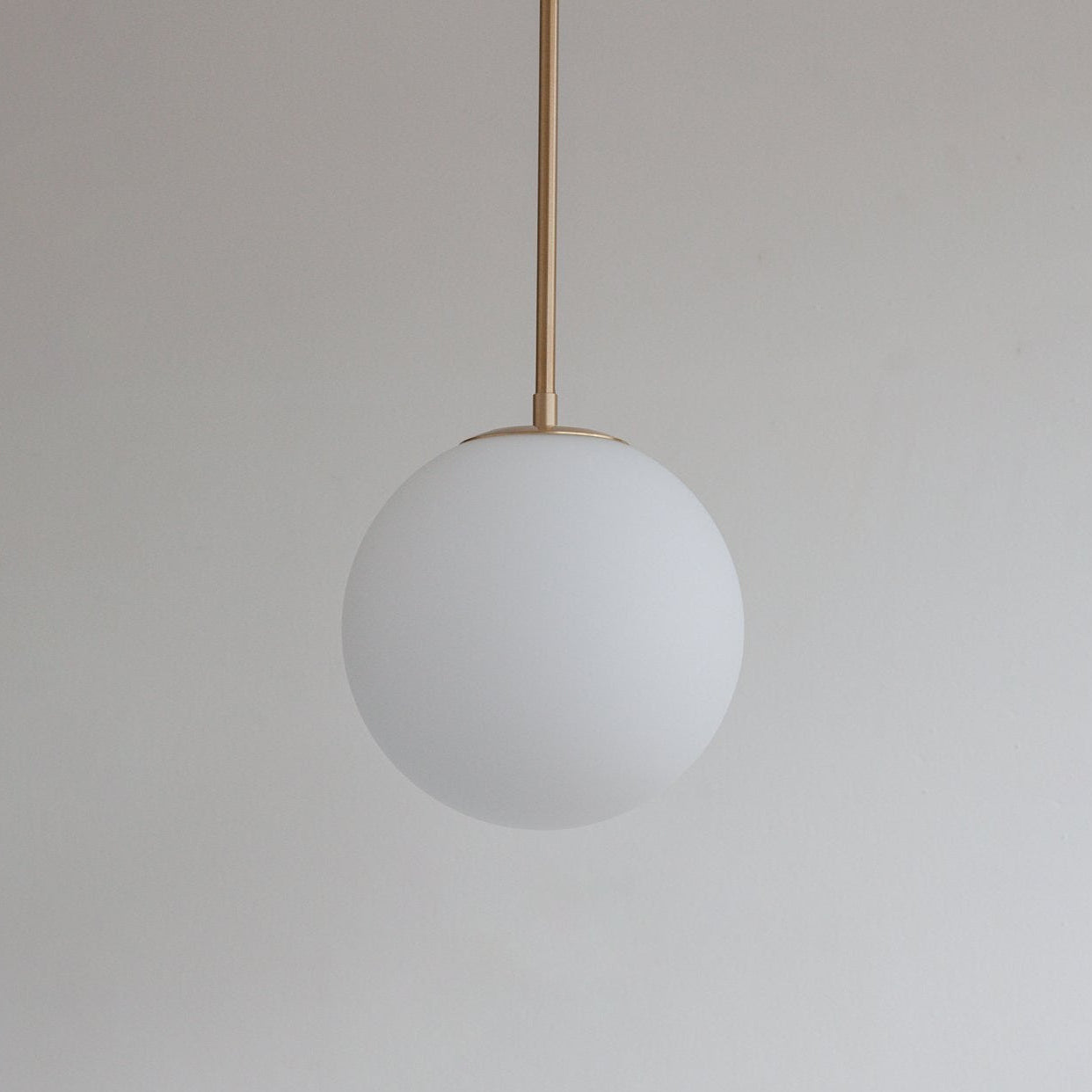 Large Matt Opal Globe Stemmed Pendant