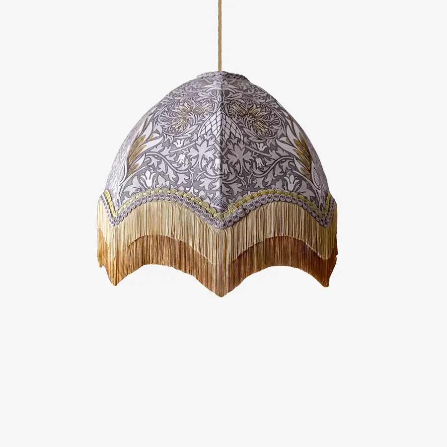 Snakeshead William Morris Lampshade With Tiered Fringe